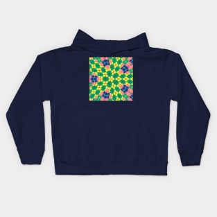 Colorful Kaleidoscope Checkered Design Kids Hoodie